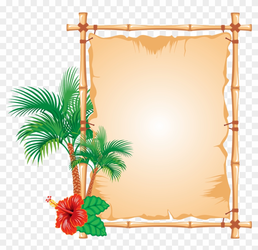 Hawaiian Flower Clipart - Bamboo Frame #291432