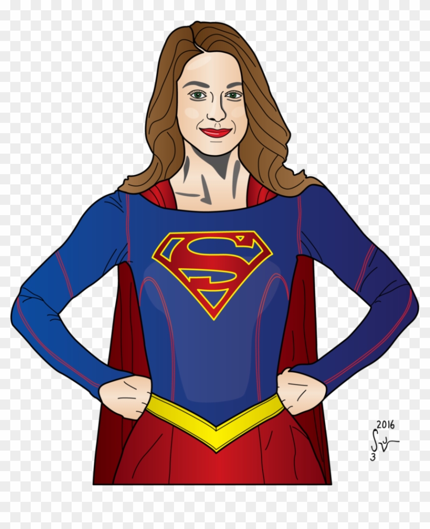 Melissa Benoist As Supergirl - Supergirl Cw Drawing #291462