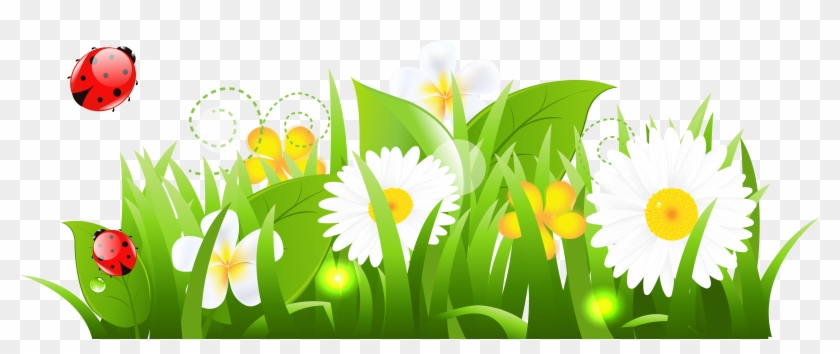 May Clip Art - Grass And Flowers Clipart #291513