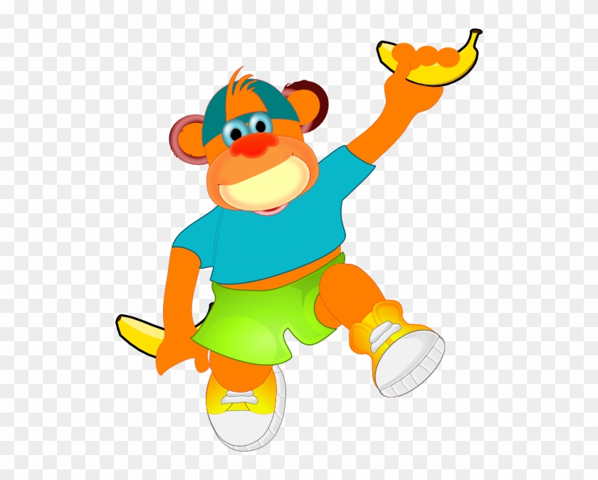 Monkey Holding Banana Clip Art At Clker - Clip Art #291529