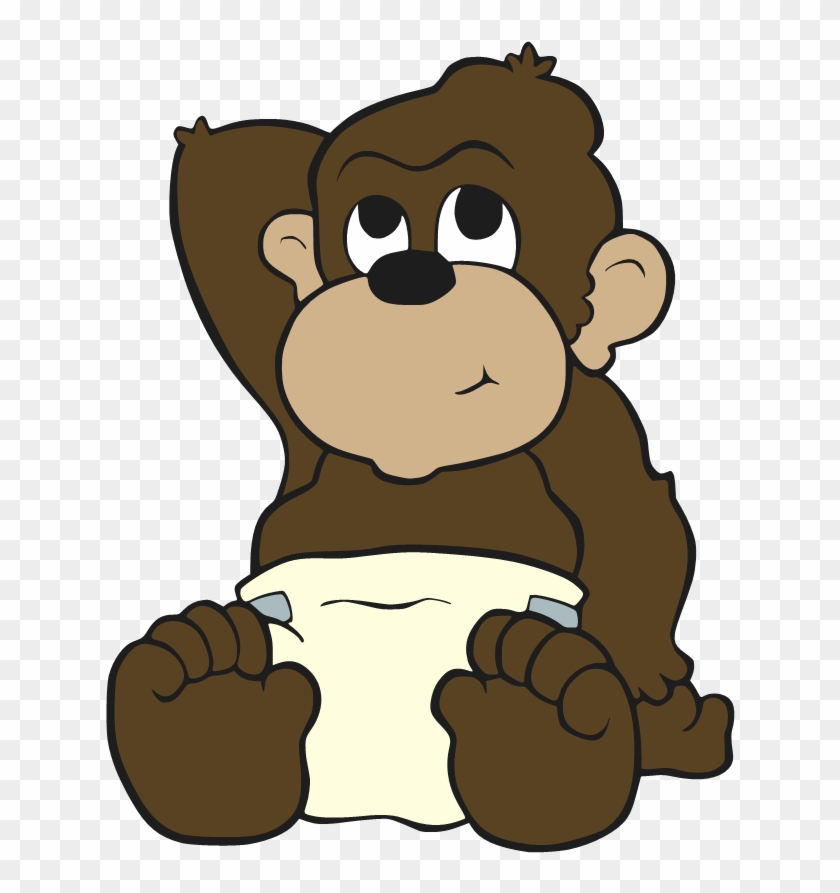 Chimpanzee Clipart Brown Monkey - Chimp Cartoon Png #291615