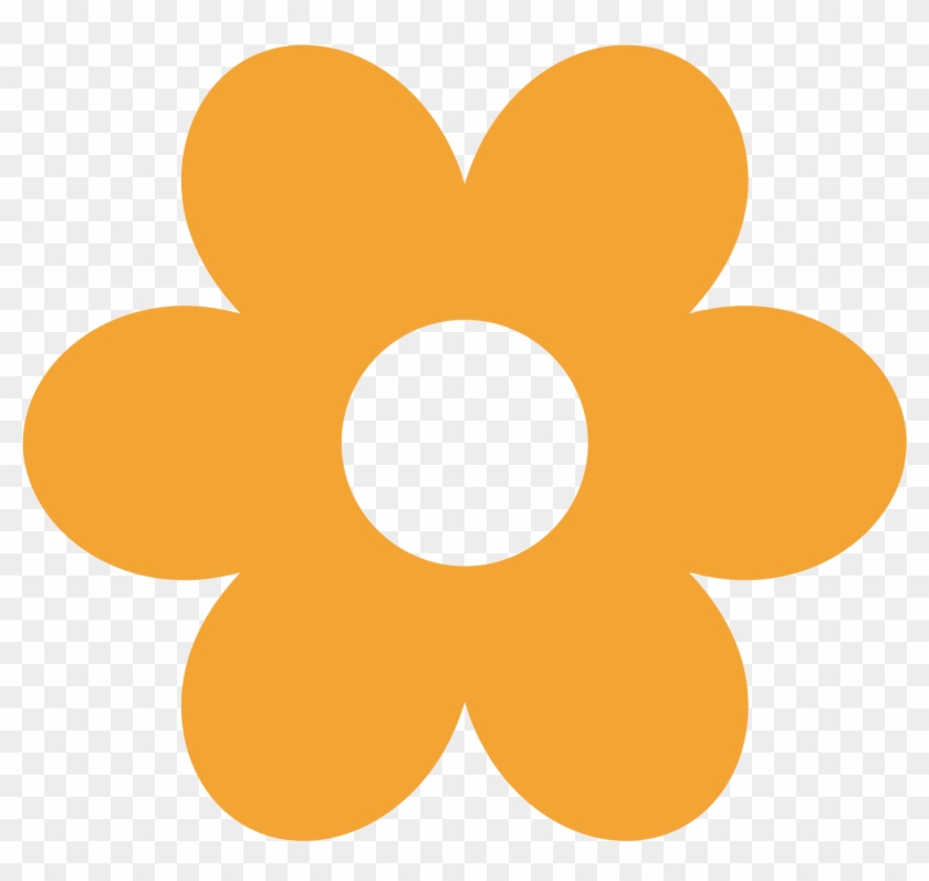 Orange Flower Clipart Simple Flower - Flores Minus Png #291643