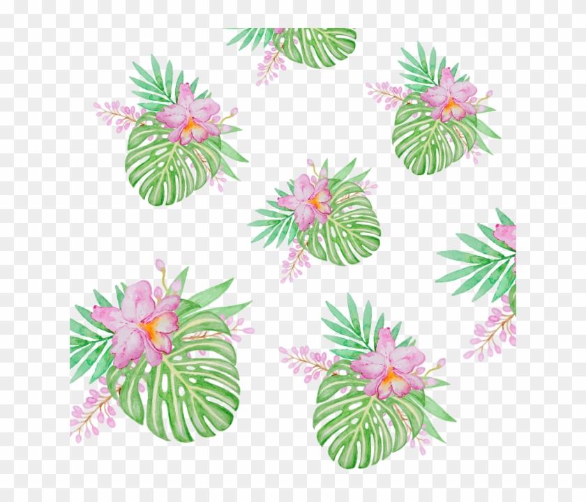 Tropical Leaf With Flower Pattern, Tropical, Leaf, - Leaf #291696