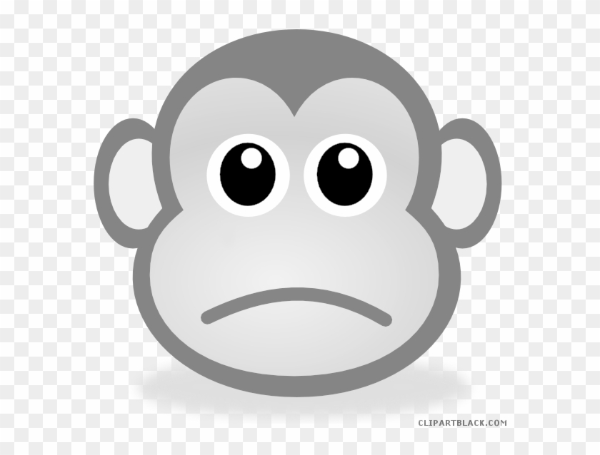 Sad Monkey Animal Free Black White Clipart Images Clipartblack - Monkey Face Cartoon Type #291804