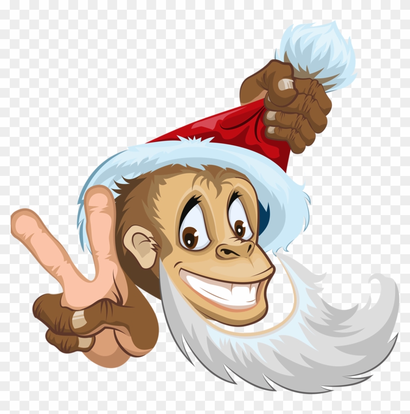Santa Claus Monkey Clip Art - Santa Claus Monkey Clip Art #291830