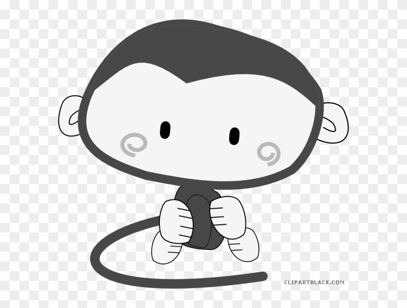 Cute Monkey Animal Free Black White Clipart Images - Monkey With A Camera #291832