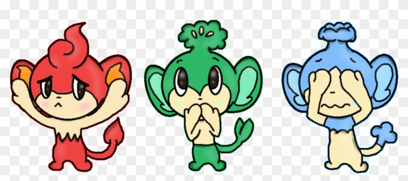 The Three Wise Elemental Monkeys By Keoen - 3 Elemental Monkeys Pokemon #291883