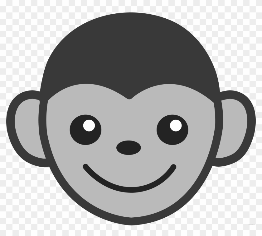 Monkey Face Animal Free Black White Clipart Images - Clip Art Monkey #291952