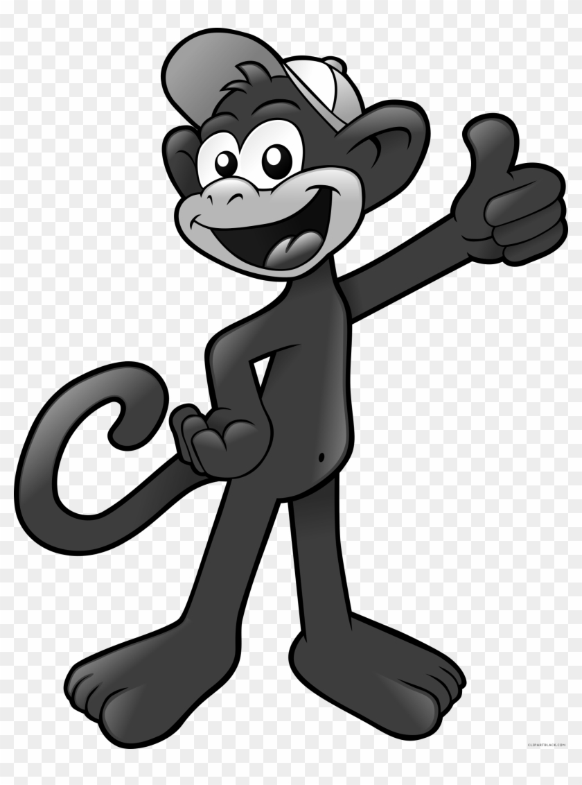 Monkey Animal Free Black White Clipart Images Clipartblack - Monkey Wearing Cap #291973