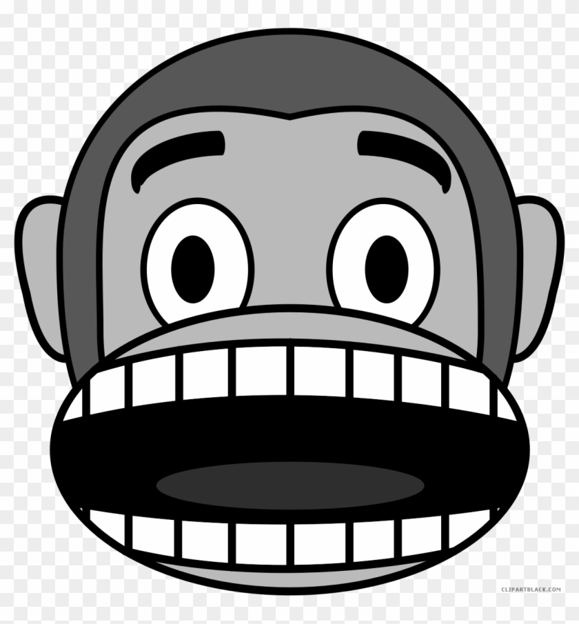 Monkey Emojis Animal Free Black White Clipart Images - Monkey Emoji Crying #291982