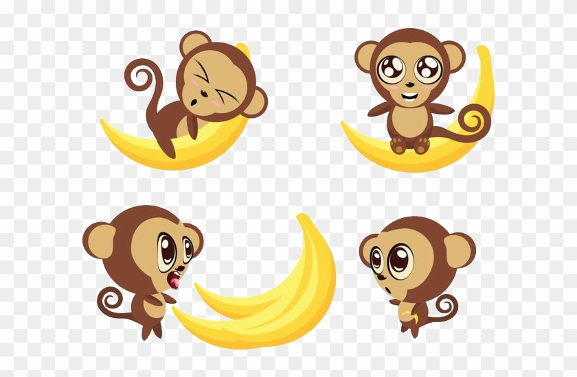 Ape Monkey Banana Cartoon - Ape Monkey Banana Cartoon #292035