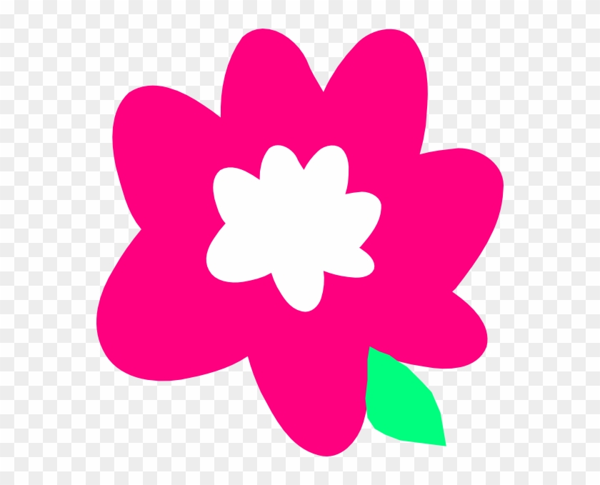 Pink Cartoon Flower Clip Art At Clker - Cartoon Flowers Vector Png #292039