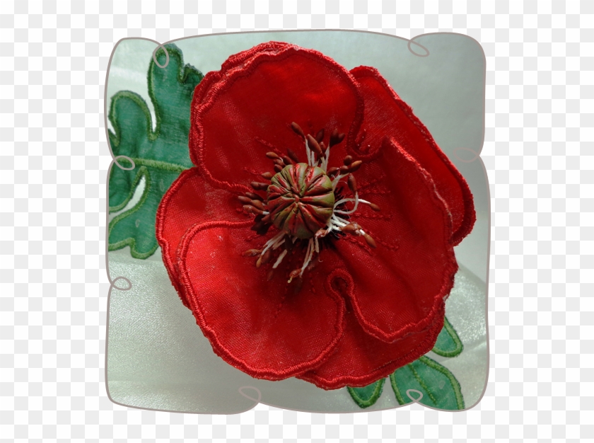 3d Red Poppy Fabric Flower - 3d Fabric Flower #292148