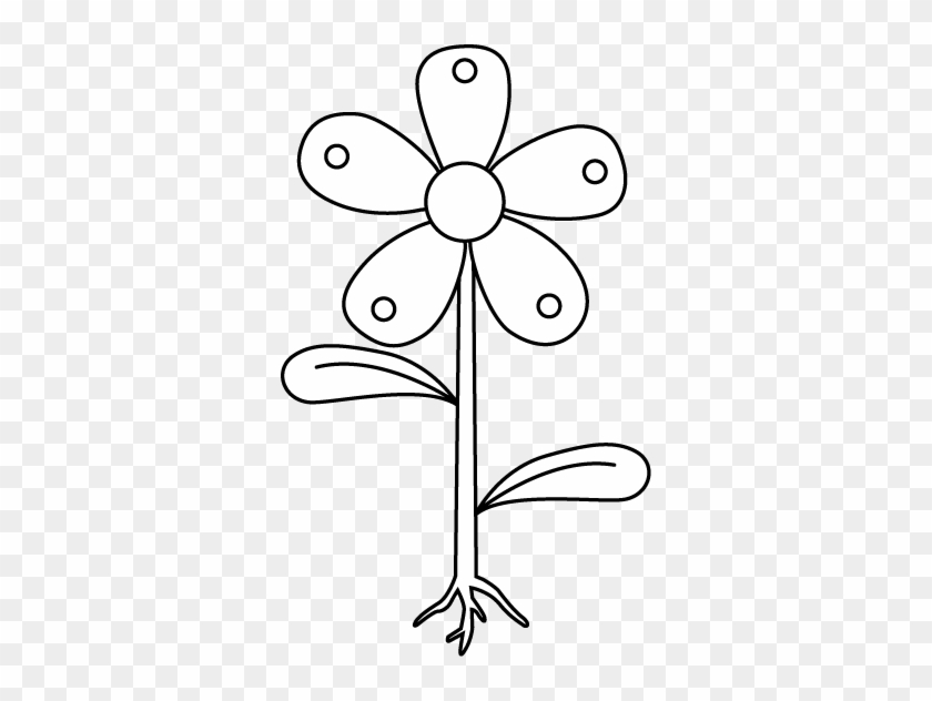 Flower With Roots Clip Art Black And White Garden Flower - Flower With Roots Outline #292218