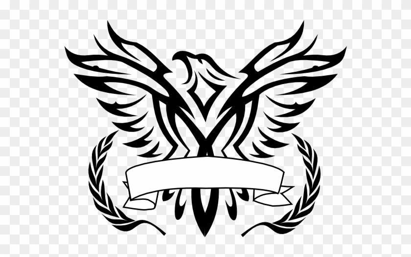 Eagle Mascot Logo Vector Art - Black And White Eagle Clipart #292396