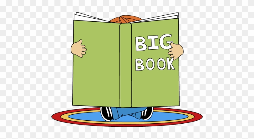 Kid Reading A Big Book Clip Art - Big Book Center Clipart #292543
