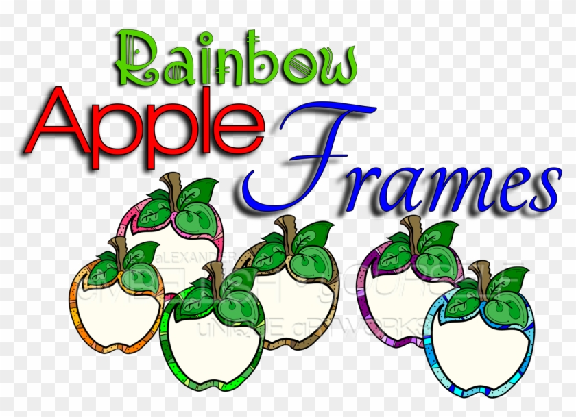 Rainbow Apple Frames, Freehand Design Created By Rz - Calligraphy #292582