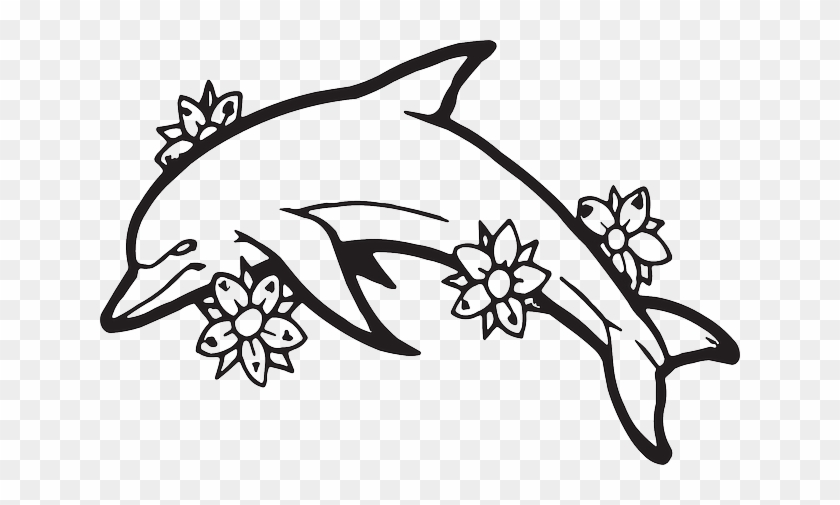 Dolphin Outline - Out Line Pictures Of Flowers #292722