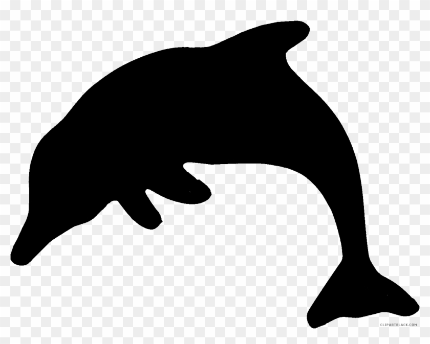 Black And White Dolphin Animal Free Black White Clipart - Dolphin Silhouette Transparent Background #292727