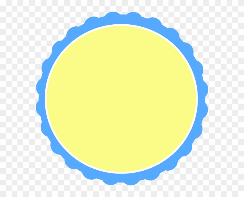 Light Blue & Pale Yellow Scallop Circle Frame Clip - Honeymoon By Zu, Doyang #292747