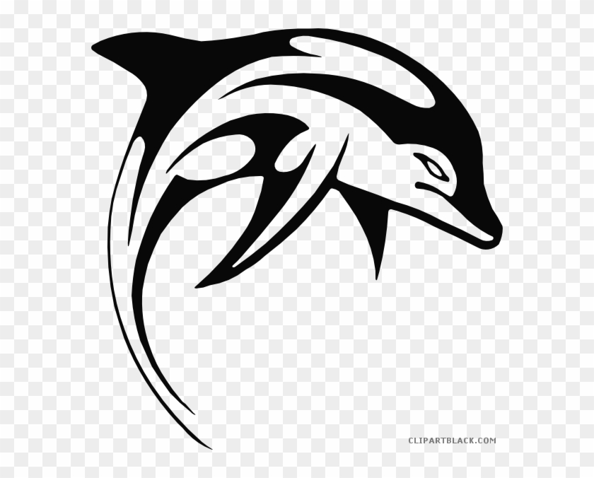 Dolphin Animal Free Black White Clipart Images Clipartblack - Dolphin Tribal #292748