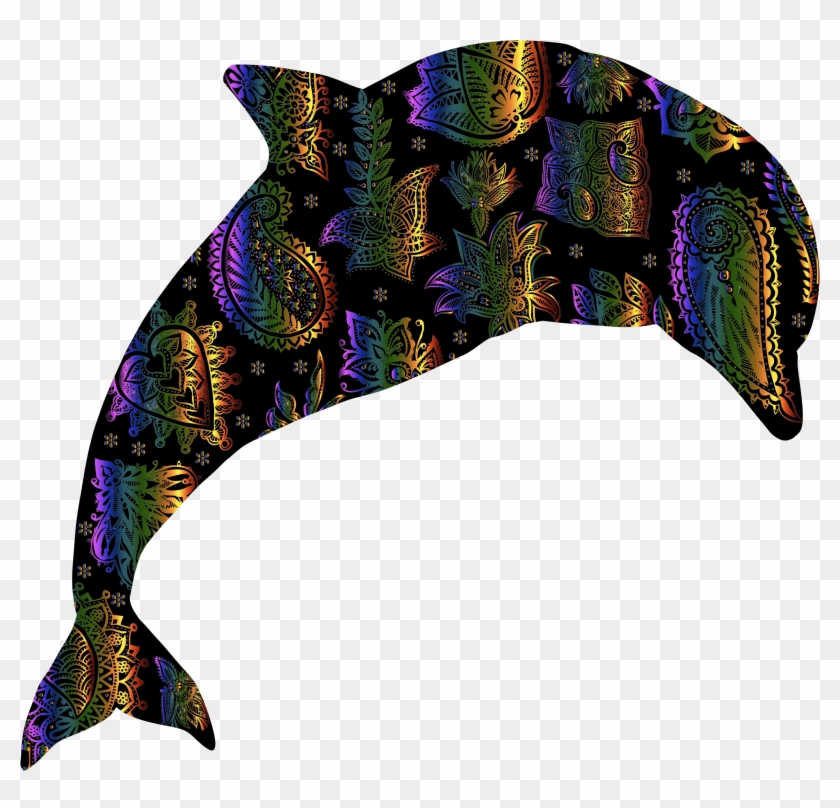 Floral Pattern Dolphin - Fish #292792