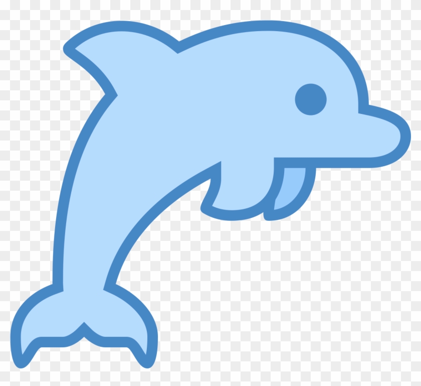 Bottlenose Dolphin Clipart Bottom Pencil And In Color - Sea Dolphin Icon #292836