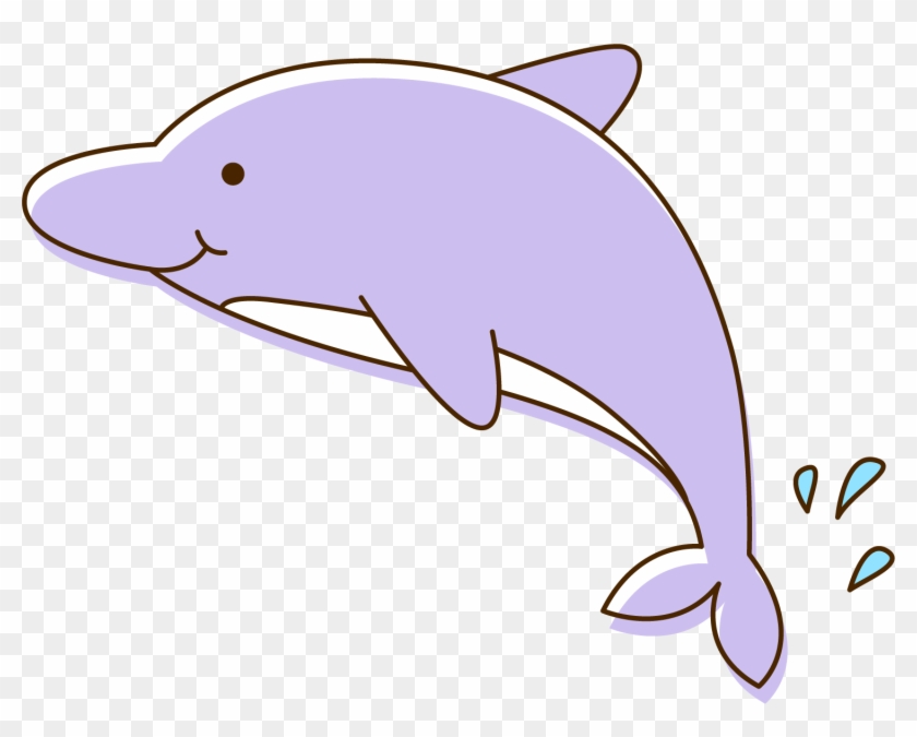 Common Bottlenose Dolphin Tucuxi Porpoise Clip Art - Cartoon Purple Dolphin #292869