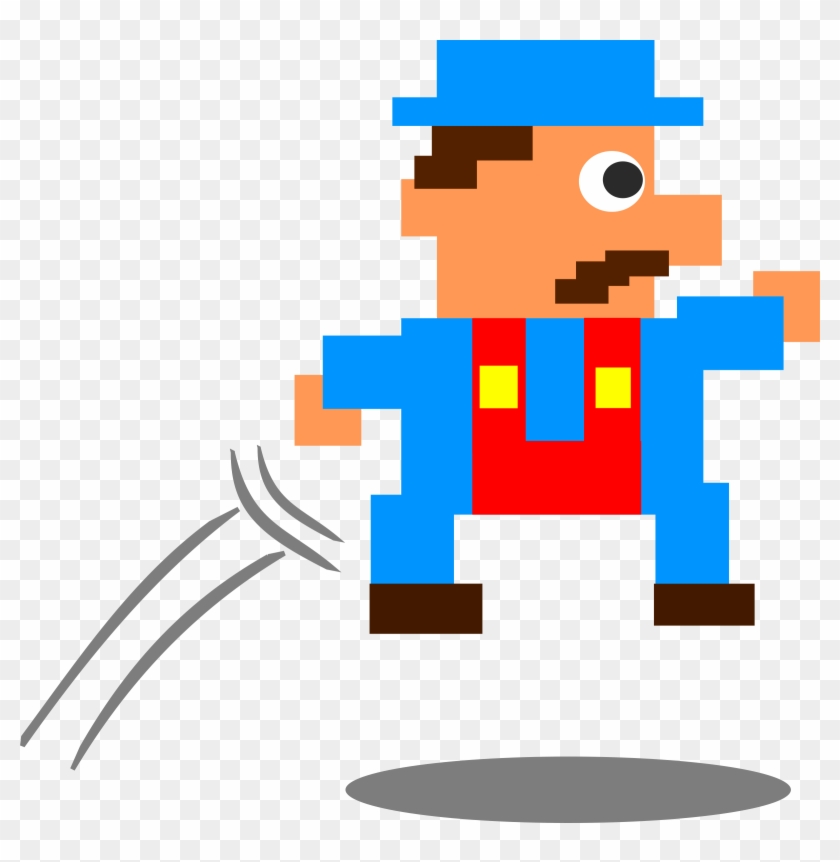 Jumping Pixel Guy - Game Design Clip Art #292978