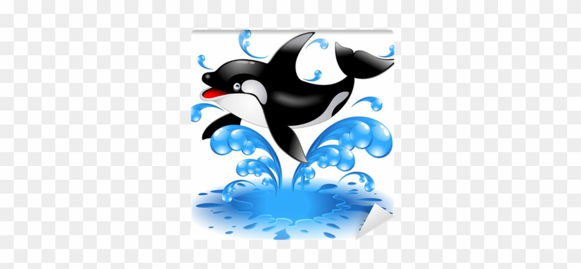 Happy Jumping Killer Whale Cartoon Orca Salta In Acqua - Whale With Sunglasses #292984