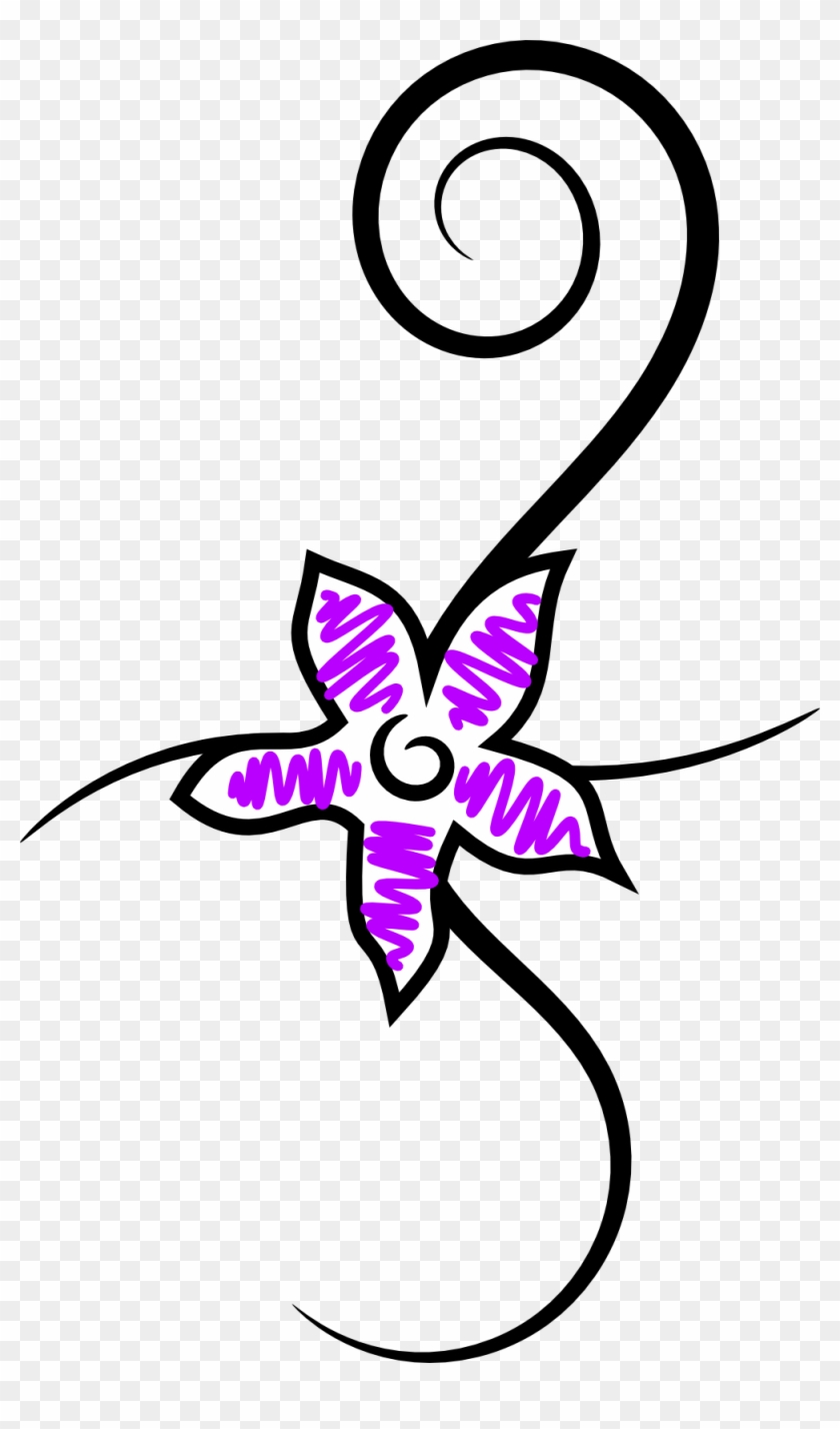 Free Dragon Silhouette Free Flower Tattoo - Gambar Bunga Yang Simpel #292999
