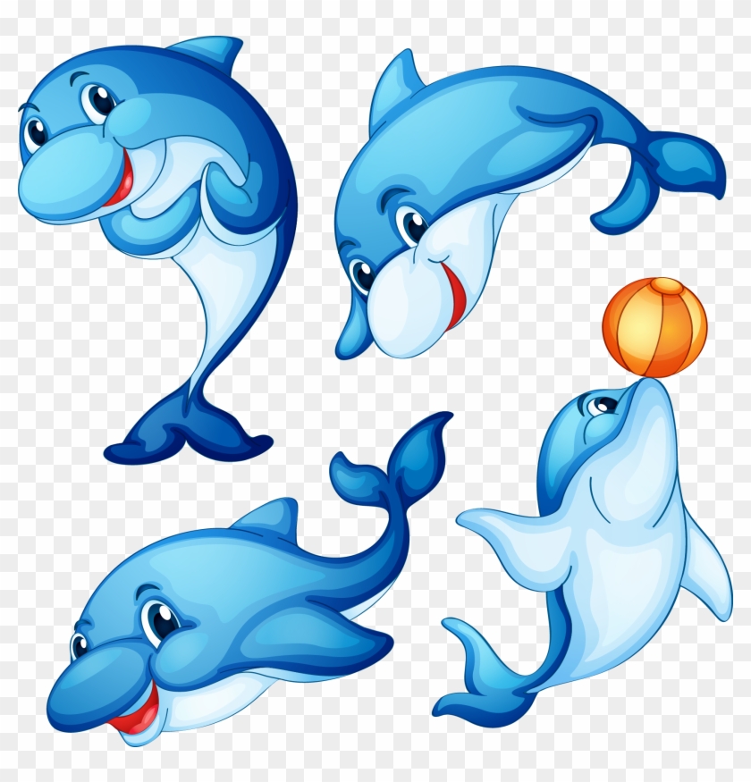 Royalty-free Dolphin Clip Art - Stickers Decals Size: 5 X 3.3 Inches Vinyl Color Print #293056