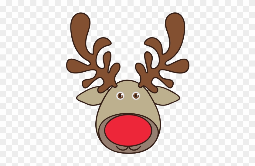 Colorful Cartoon Funny Face Reindeer Animal - Rodolfo El Reno Vector #293224