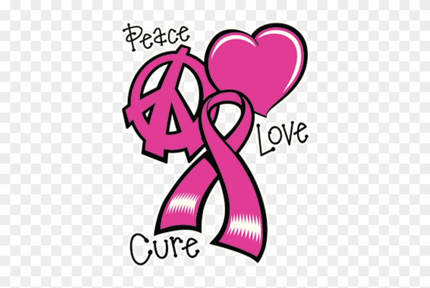 Cure Cancer - Premium Breast Cancer Awareness Tshirt Peace Love Cure #293415