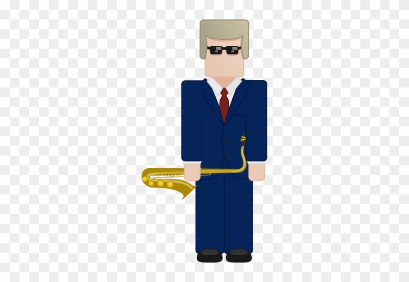 Bill Clinton Holding Saxophone Vector Illustration - Bill Clinton Saxophone Clipart #293445