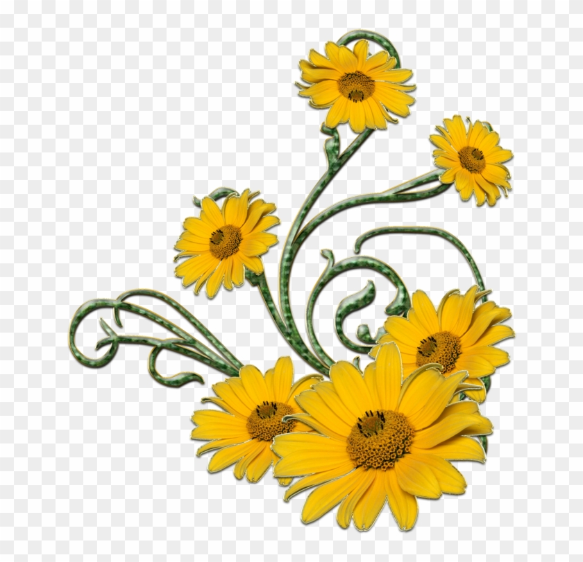 Yellow Flowers Clip Art Border Download - Yellow Flowers Png #293553