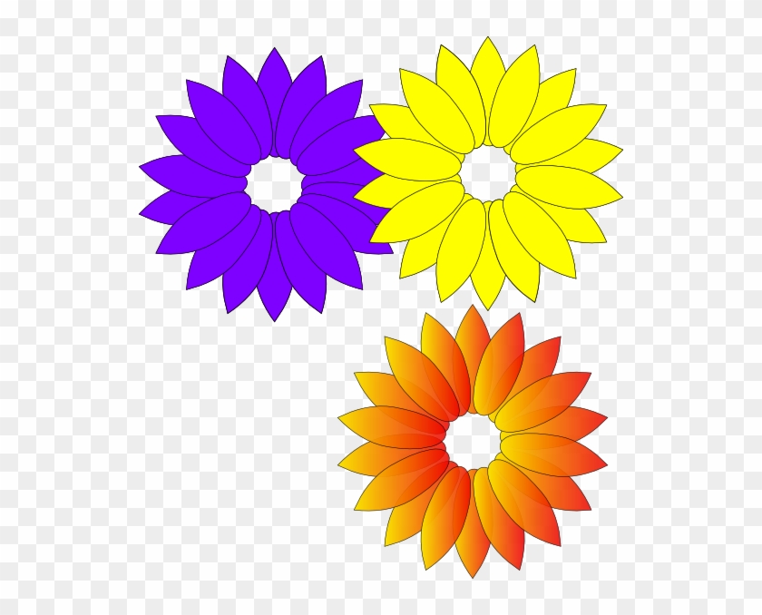 Purple Yellow Flowers Clip Art At Clker - Aker Bp #293558