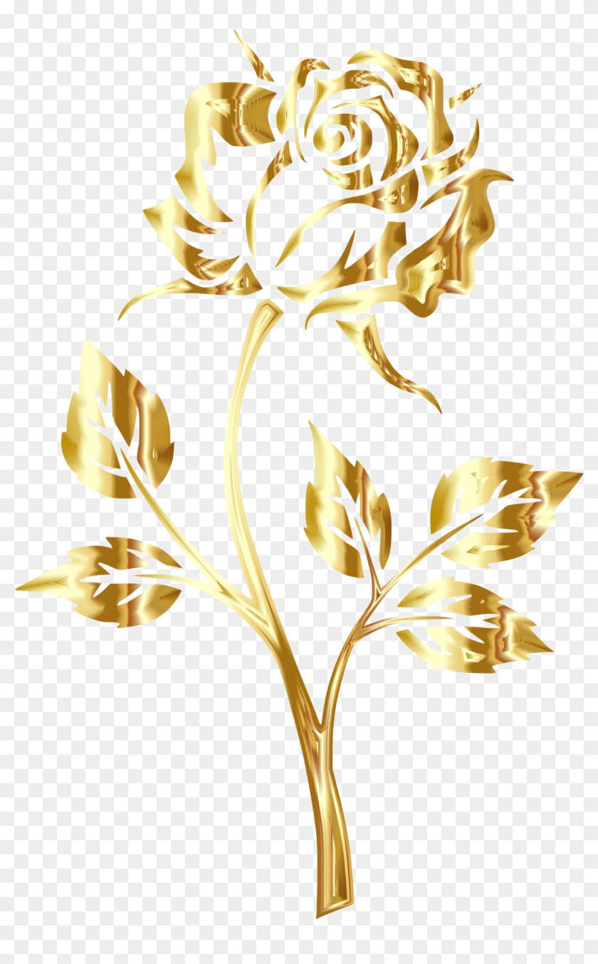 Clipart - - Golden Rose Png #293568