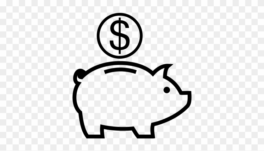 Piggy Bank With Dollar Coin Vector - Bullet Journal Savings Tracker #293643