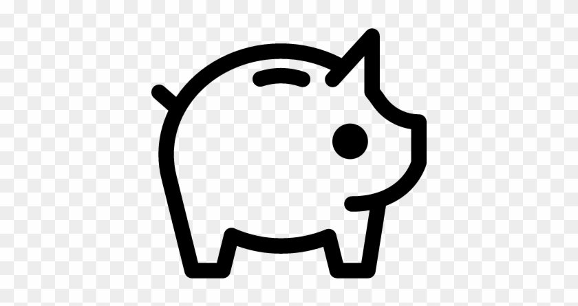 Piggy Bank Facing Right Vector - Piggy Bank #293716