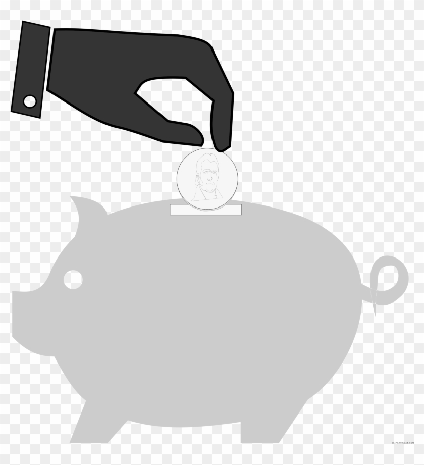 Piggy Bank Animal Free Black White Clipart Images Clipartblack - Celengan Clipart #293733