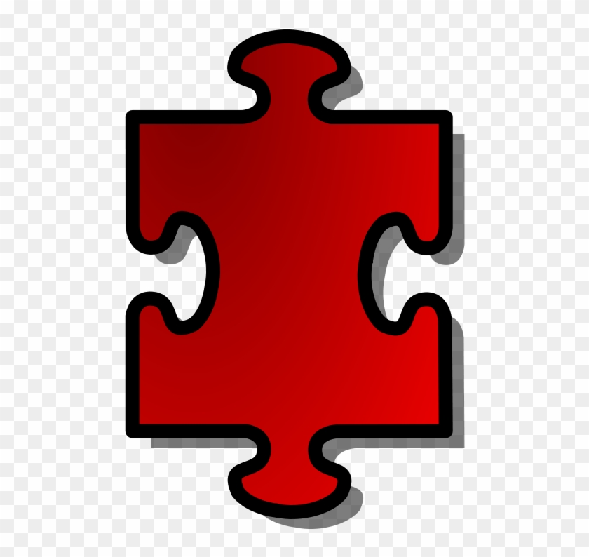 Free Vector Red Jigsaw Piece Clip Art - Puzzle Pieces Clip Art #293782