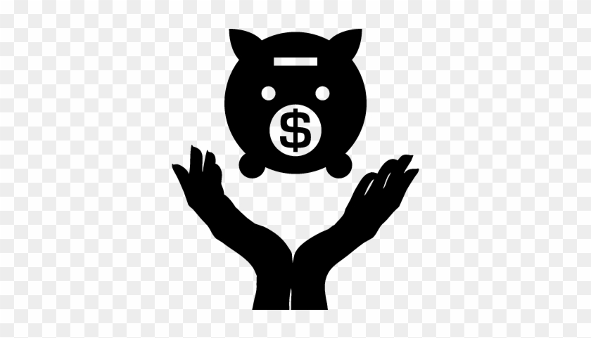 Money Piggy Bank On Hands Vector - Alcancìa Png #293799