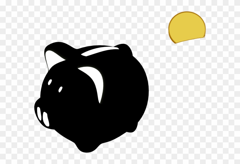 Piggy Bank Clip Art - Piggy Bank Silhouette Vector #293853