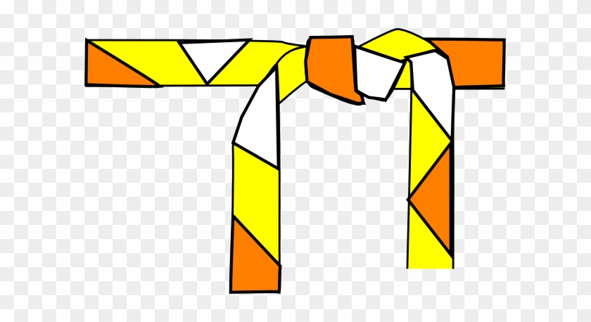 Judo Belt Orange, White, Yellow Clip Art At Clker - Clip Art #294316
