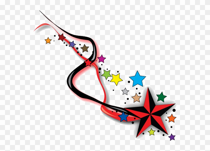 Shooting Star Clipart Heart - Star Tattoos On Side #294366
