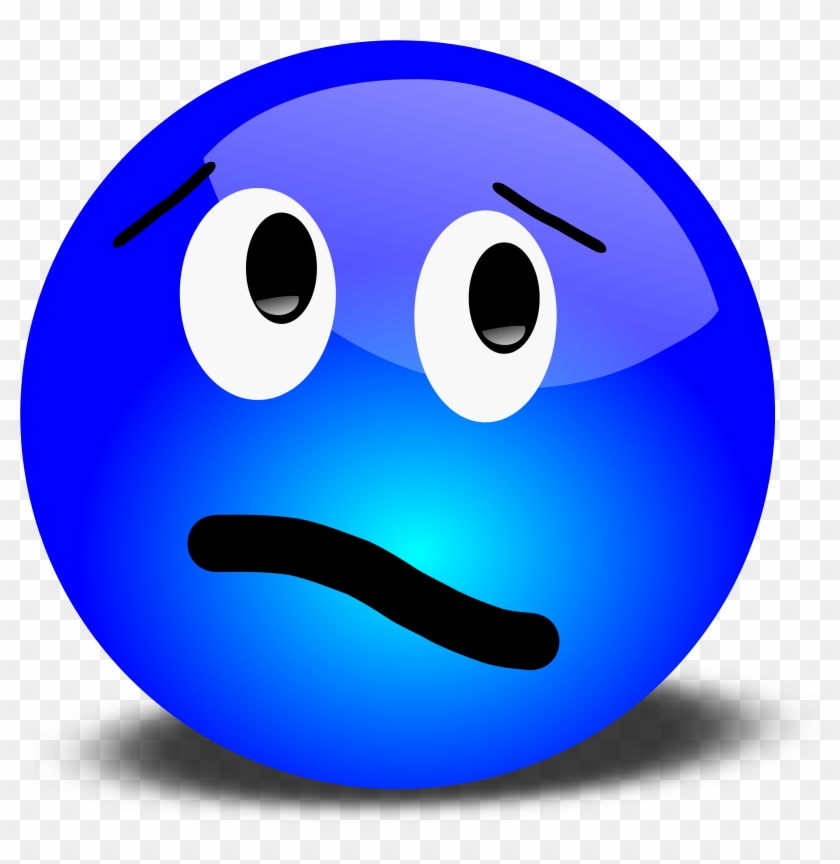 Unique Thinking Face Clip Art - Blue Smiley Face #295006