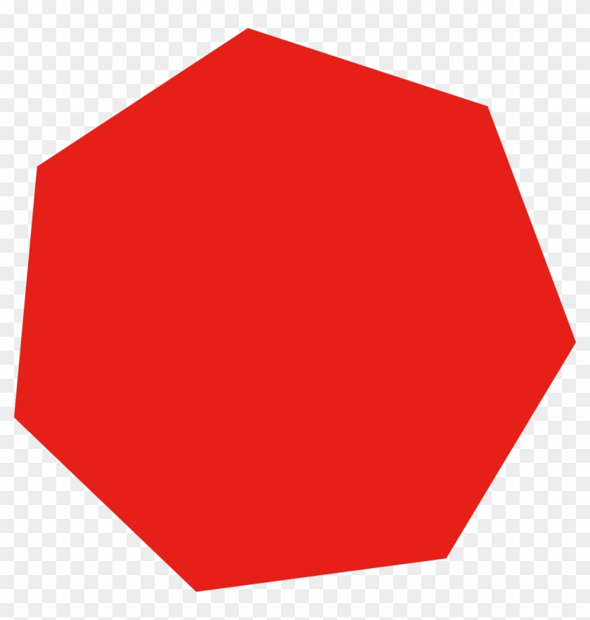Unique Polygon Clip Art Medium Size - Red Heptagon #295032