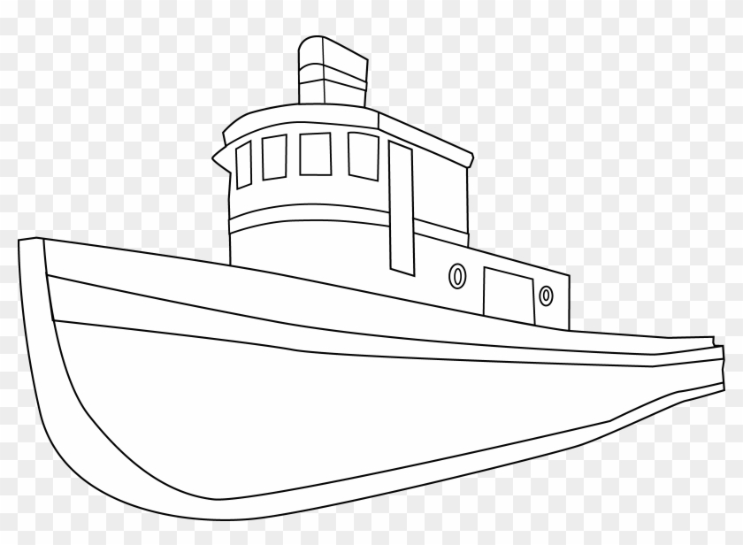 Clip Art Boat Fourcoloringpages - Black And White Ship Png #295156