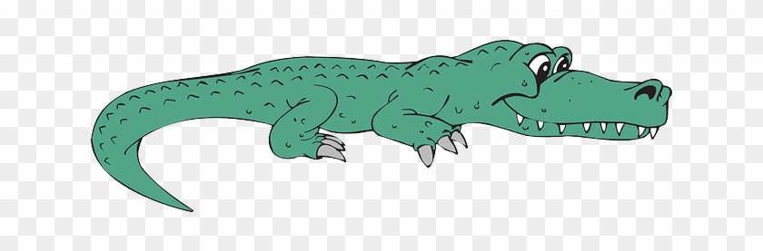 View, Happy, Cartoon, Side, Smile, Alligator - Alligator Clip Art #295148